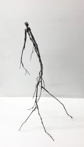 La legende de la mandragore 2, 41x15x17, sculpture marie-josee roy, collaboration Jeff Alarie