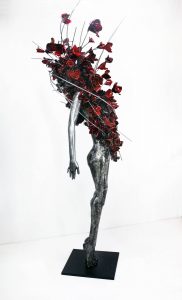 La vie en rose 6, 90x35x35, sculpture marie-josee roy, collaboration Jeff Alarie